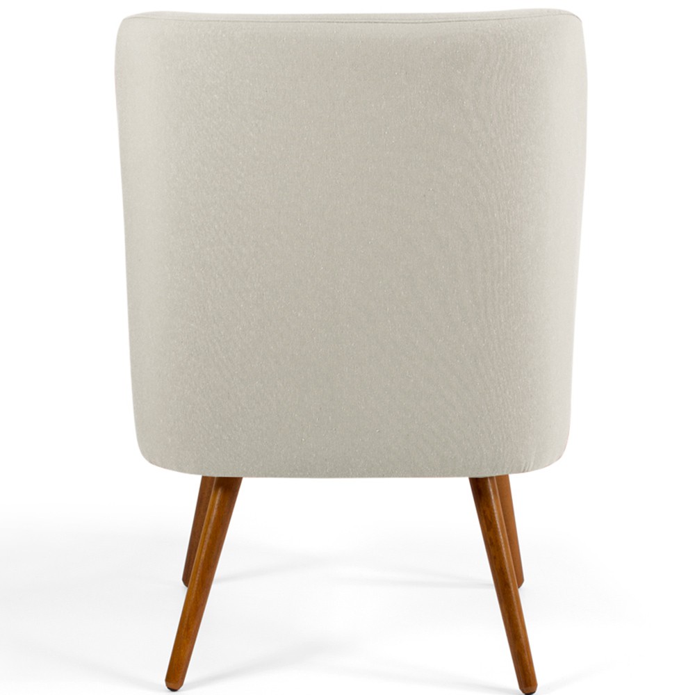 Poltrona Decorativa Fixa Pés Palito Pérsia D02 Linho Bege C-107 - Lyam Decor