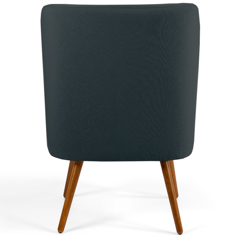 Poltrona Decorativa Fixa Pés Palito Pérsia D02 Linho Chumbo D-465 - Lyam Decor