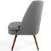 Poltrona Decorativa Fixa Pés Palito Pérsia D02 Linho Cinza C-416 - Lyam Decor