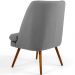 Poltrona Decorativa Fixa Pés Palito Pérsia D02 Linho Cinza C-416 - Lyam Decor