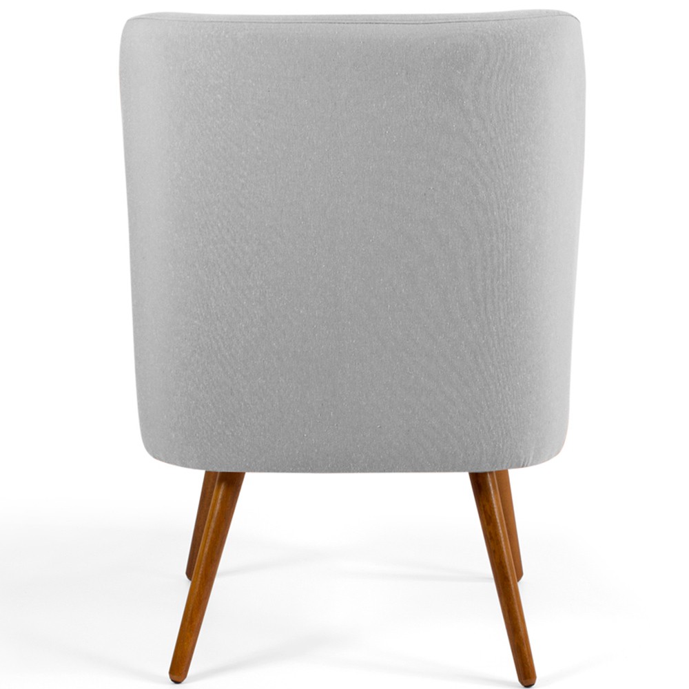 Poltrona Decorativa Fixa Pés Palito Pérsia D02 Linho Cinza D-315 - Lyam Decor