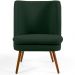 Poltrona Decorativa Fixa Pés Palito Pérsia D02 Linho Verde C-117 - Lyam Decor