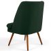 Poltrona Decorativa Fixa Pés Palito Pérsia D02 Linho Verde C-117 - Lyam Decor