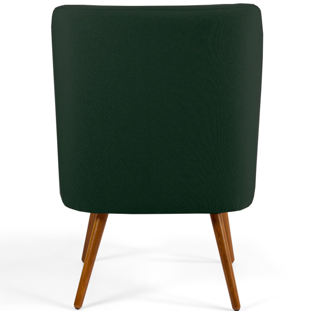 Poltrona Decorativa Fixa Pés Palito Pérsia D02 Linho Verde C-117 - Lyam Decor