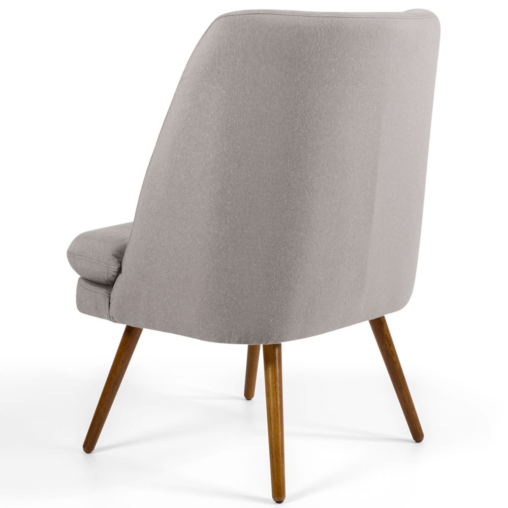 Poltrona Decorativa Fixa Pés Palito Pérsia D02 Rústico Bege D-316 - Lyam Decor