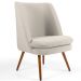 Poltrona Decorativa Fixa Pés Palito Pérsia D02 Veludo Bege C-309 - Lyam Decor