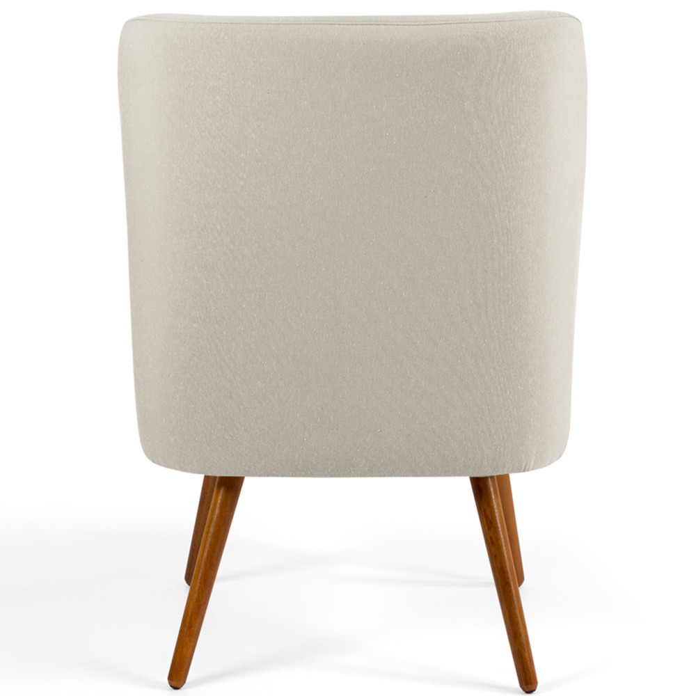 Poltrona Decorativa Fixa Pés Palito Pérsia D02 Veludo Bege C-309 - Lyam Decor