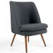 Poltrona Decorativa Fixa Pés Palito Pérsia D02 Veludo Cinza C-317 - Lyam Decor