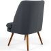 Poltrona Decorativa Fixa Pés Palito Pérsia D02 Veludo Cinza C-317 - Lyam Decor