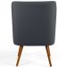 Poltrona Decorativa Fixa Pés Palito Pérsia D02 Veludo Cinza C-317 - Lyam Decor