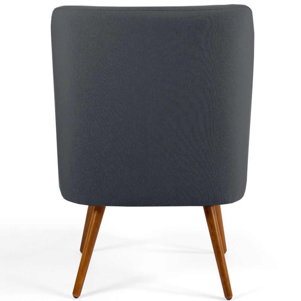 Poltrona Decorativa Fixa Pés Palito Pérsia D02 Veludo Cinza C-317 - Lyam Decor