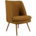 Poltrona Decorativa Fixa Pés Palito Pérsia D02 Veludo Mostarda C-260 - Lyam Decor