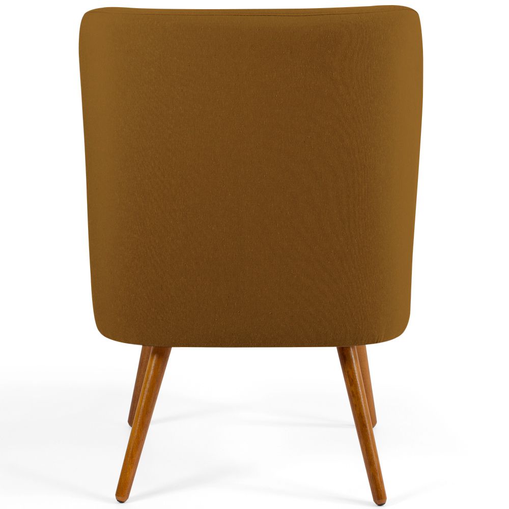 Poltrona Decorativa Fixa Pés Palito Pérsia D02 Veludo Mostarda C-260 - Lyam Decor