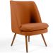 Poltrona Decorativa Fixa Pés Palito Pérsia D02 Veludo Telha C-262 - Lyam Decor