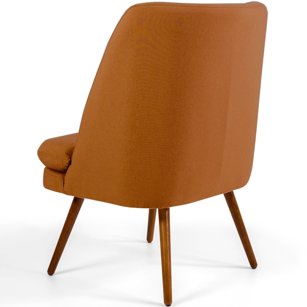 Poltrona Decorativa Fixa Pés Palito Pérsia D02 Veludo Telha C-262 - Lyam Decor