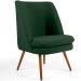 Poltrona Decorativa Fixa Pés Palito Pérsia D02 Veludo Verde C-303 - Lyam Decor
