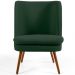 Poltrona Decorativa Fixa Pés Palito Pérsia D02 Veludo Verde C-303 - Lyam Decor