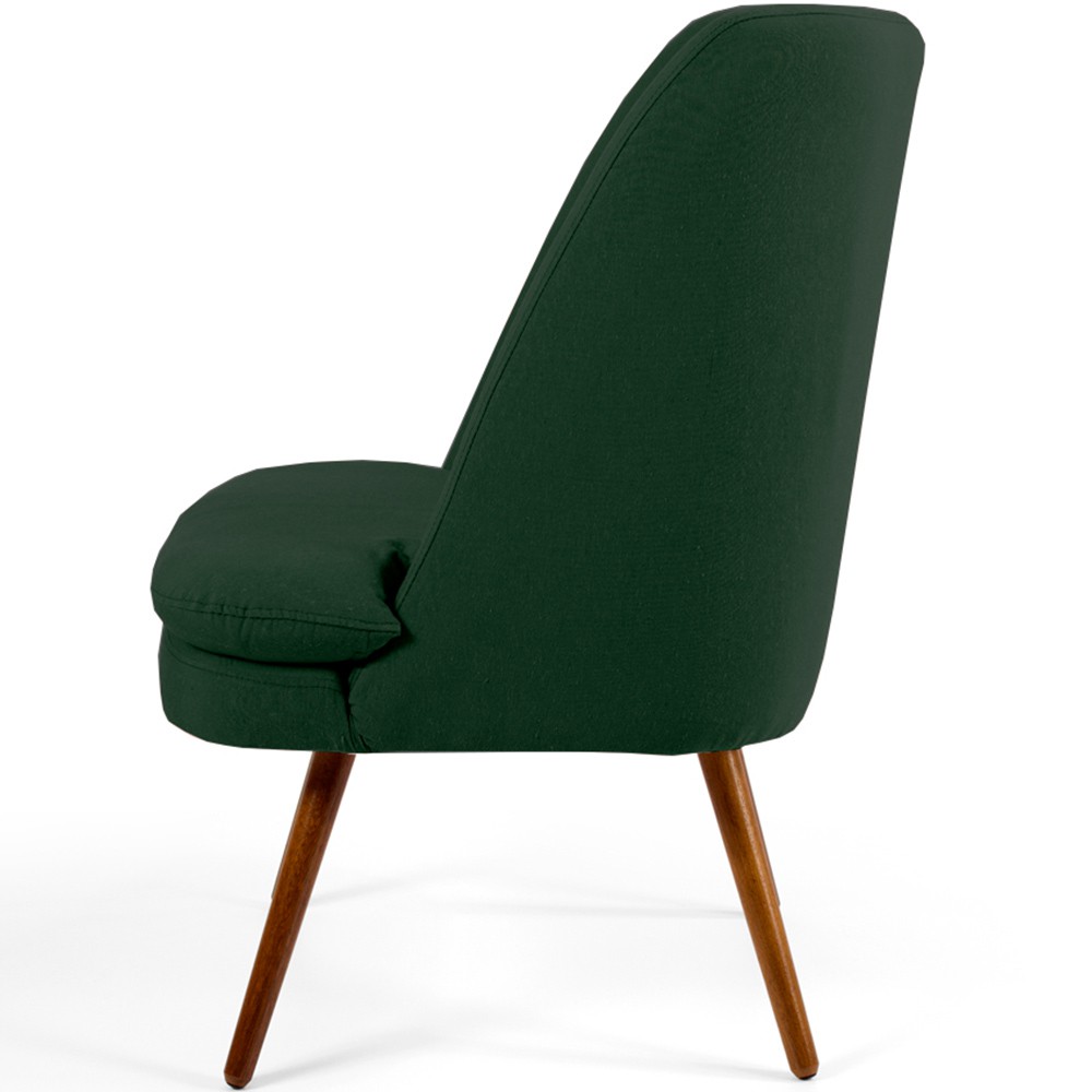 Poltrona Decorativa Fixa Pés Palito Pérsia D02 Veludo Verde C-303 - Lyam Decor