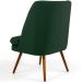 Poltrona Decorativa Fixa Pés Palito Pérsia D02 Veludo Verde C-303 - Lyam Decor