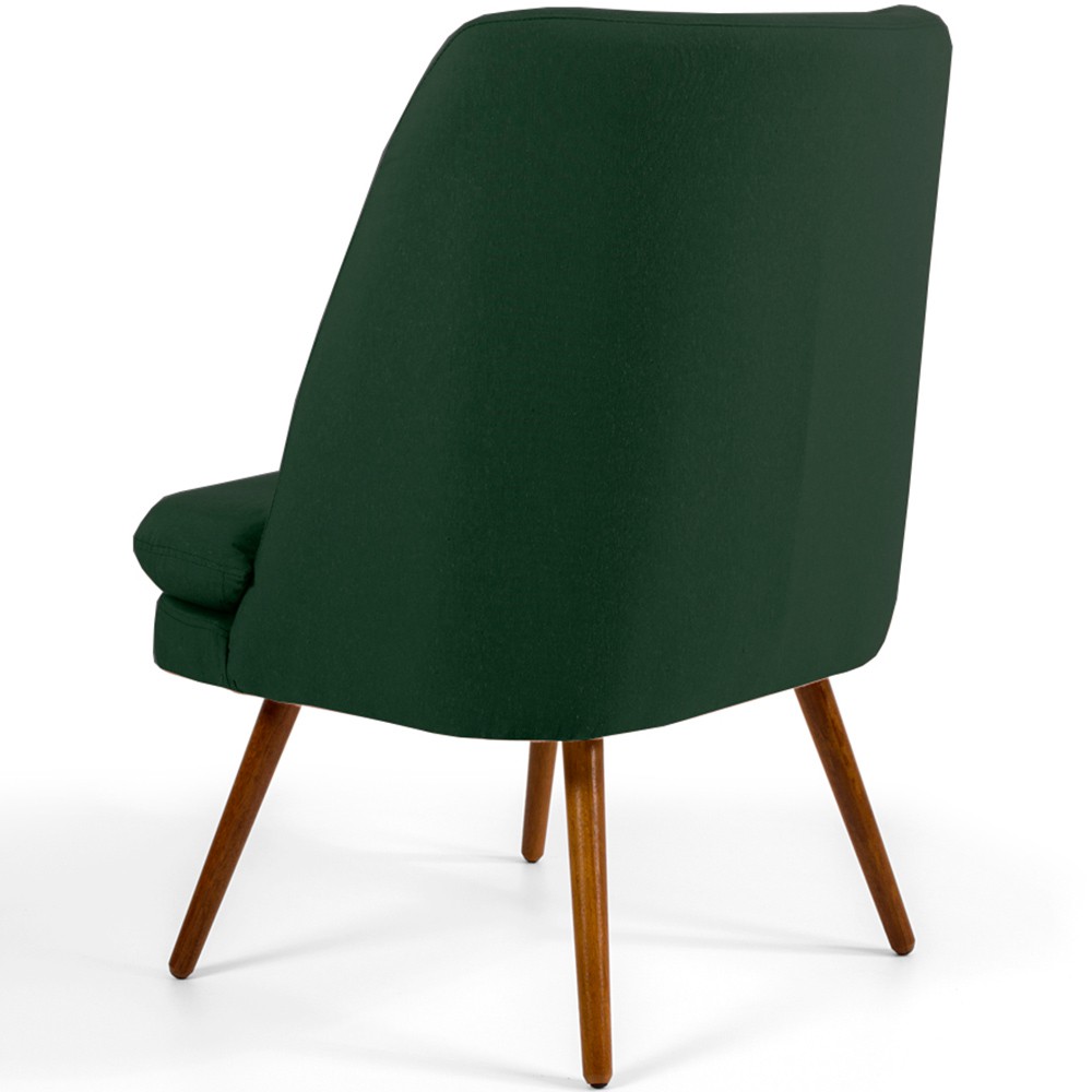 Poltrona Decorativa Fixa Pés Palito Pérsia D02 Veludo Verde C-303 - Lyam Decor
