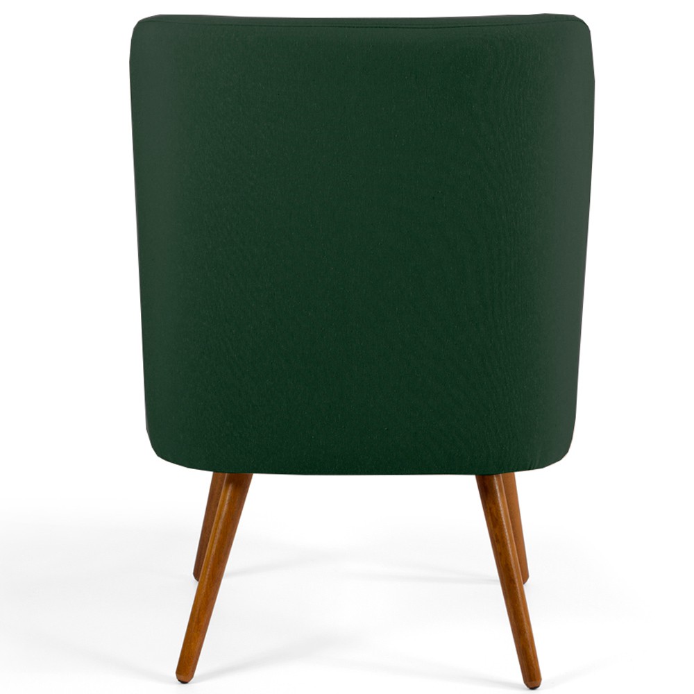 Poltrona Decorativa Fixa Pés Palito Pérsia D02 Veludo Verde C-303 - Lyam Decor