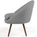 Poltrona Decorativa Fixa Pés Palito Rafa D02 Tressê Linho Cinza C-416 - Lyam Decor