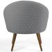 Poltrona Decorativa Fixa Pés Palito Rafa D02 Tressê Linho Cinza C-416 - Lyam Decor