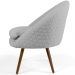 Poltrona Decorativa Fixa Pés Palito Rafa D02 Tressê Linho Cinza D-315 - Lyam Decor