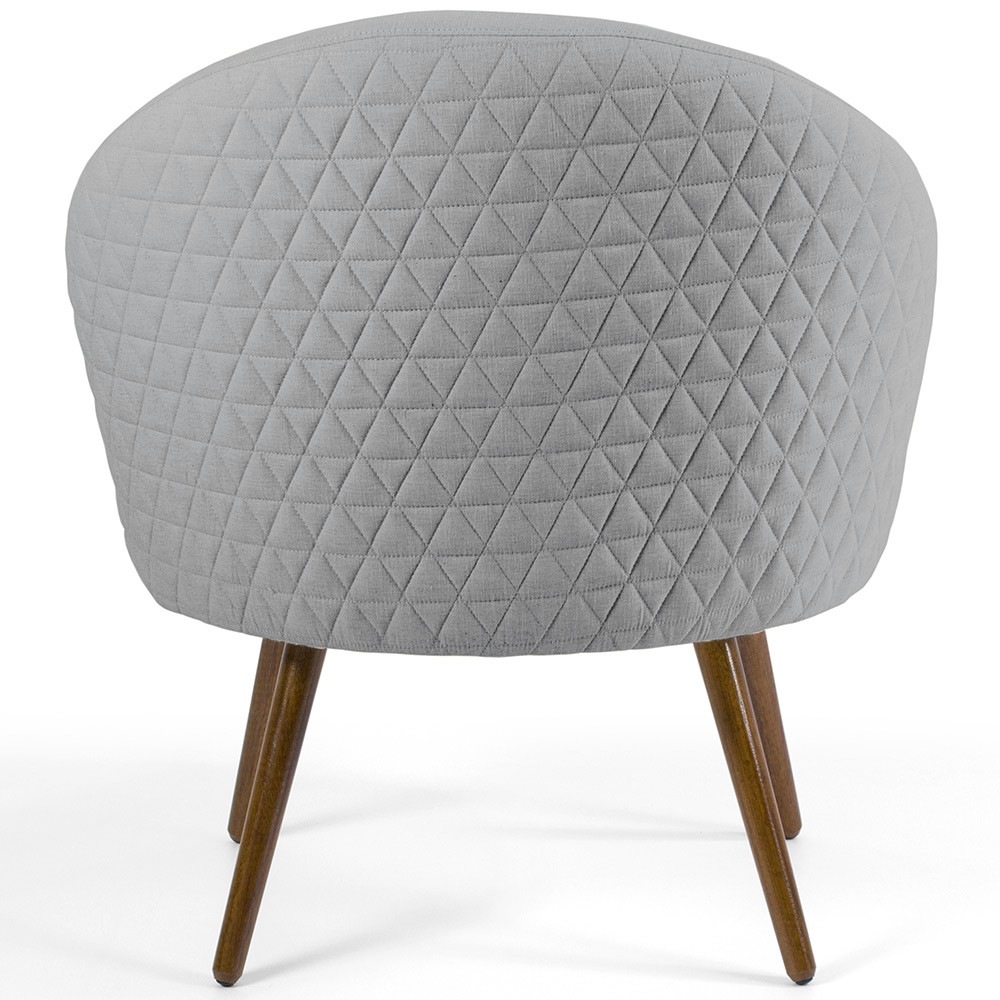 Poltrona Decorativa Fixa Pés Palito Rafa D02 Tressê Linho Cinza D-315 - Lyam Decor