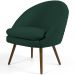 Poltrona Decorativa Fixa Pés Palito Rafa D02 Tressê Linho Verde Musgo C-117 - Lyam Decor