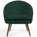 Poltrona Decorativa Fixa Pés Palito Rafa D02 Tressê Linho Verde Musgo C-117 - Lyam Decor