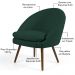 Poltrona Decorativa Fixa Pés Palito Rafa D02 Tressê Linho Verde Musgo C-117 - Lyam Decor