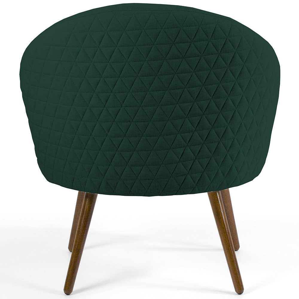 Poltrona Decorativa Fixa Pés Palito Rafa D02 Tressê Linho Verde Musgo C-117 - Lyam Decor