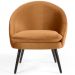 Poltrona Decorativa Fixa Pés Palito Rafa D02 Veludo Telha C-262 - Lyam Decor