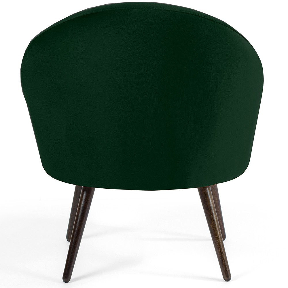 Poltrona Decorativa Fixa Pés Palito Rafa D02 Veludo Verde C-303 - Lyam Decor