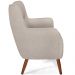 Poltrona Decorativa Fixa Pés de Madeira Isabella D02 Linho Bege C-107 - Lyam Decor