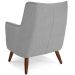 Poltrona Decorativa Fixa Pés de Madeira Isabella D02 Linho Cinza D-315 - Lyam Decor
