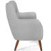 Poltrona Decorativa Fixa Pés de Madeira Isabella D02 Linho Cinza D-315 - Lyam Decor