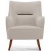 Poltrona Decorativa Fixa Pés de Madeira Isabella D02 Linho Cru C-443 - Lyam Decor