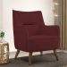 Poltrona Decorativa Fixa Pés de Madeira Isabella D02 Veludo Marsala C-278 - Lyam Decor