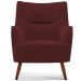 Poltrona Decorativa Fixa Pés de Madeira Isabella D02 Veludo Marsala C-278 - Lyam Decor