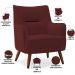 Poltrona Decorativa Fixa Pés de Madeira Isabella D02 Veludo Marsala C-278 - Lyam Decor