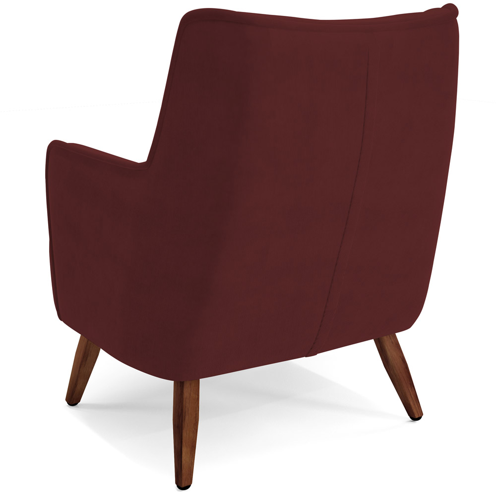 Poltrona Decorativa Fixa Pés de Madeira Isabella D02 Veludo Marsala C-278 - Lyam Decor