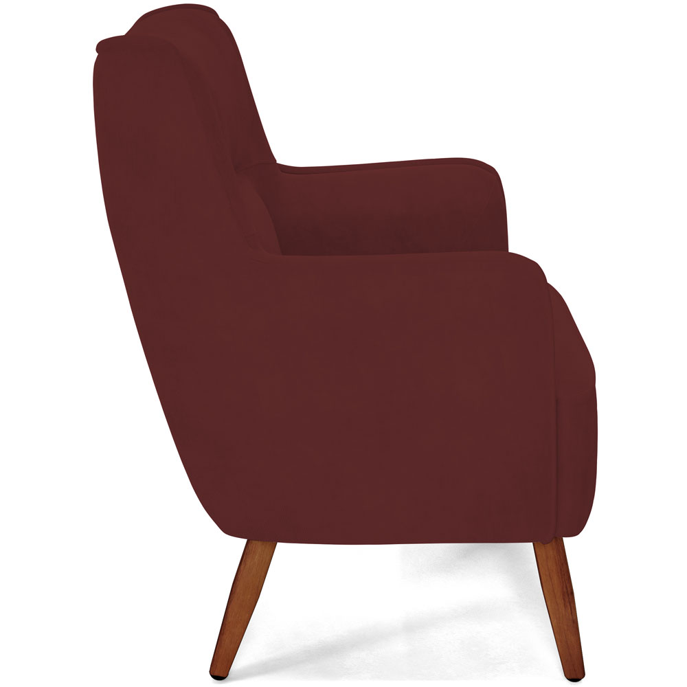 Poltrona Decorativa Fixa Pés de Madeira Isabella D02 Veludo Marsala C-278 - Lyam Decor