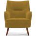 Poltrona Decorativa Fixa Pés de Madeira Isabella D02 Veludo Mostarda C-260 - Lyam Decor