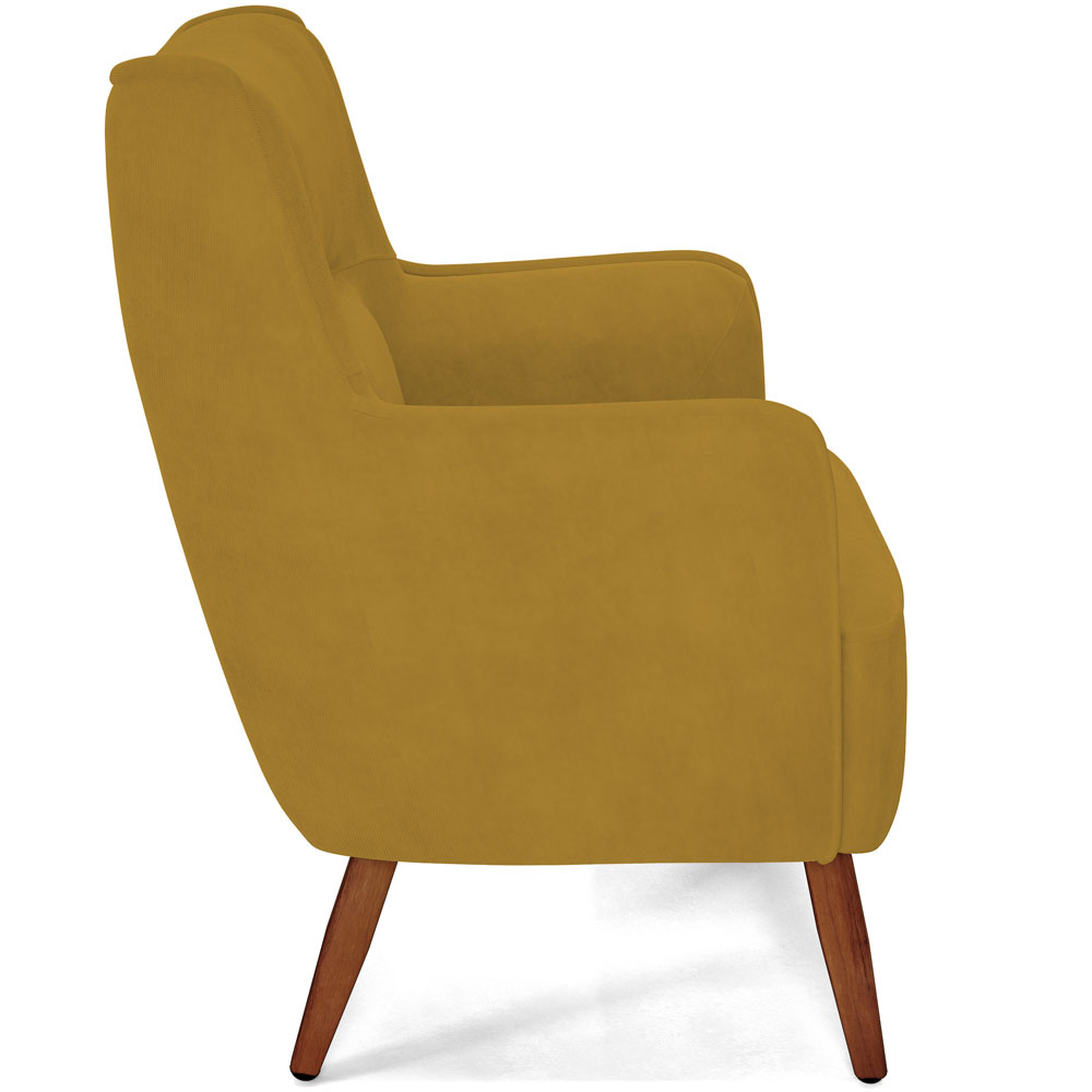 Poltrona Decorativa Fixa Pés de Madeira Isabella D02 Veludo Mostarda C-260 - Lyam Decor