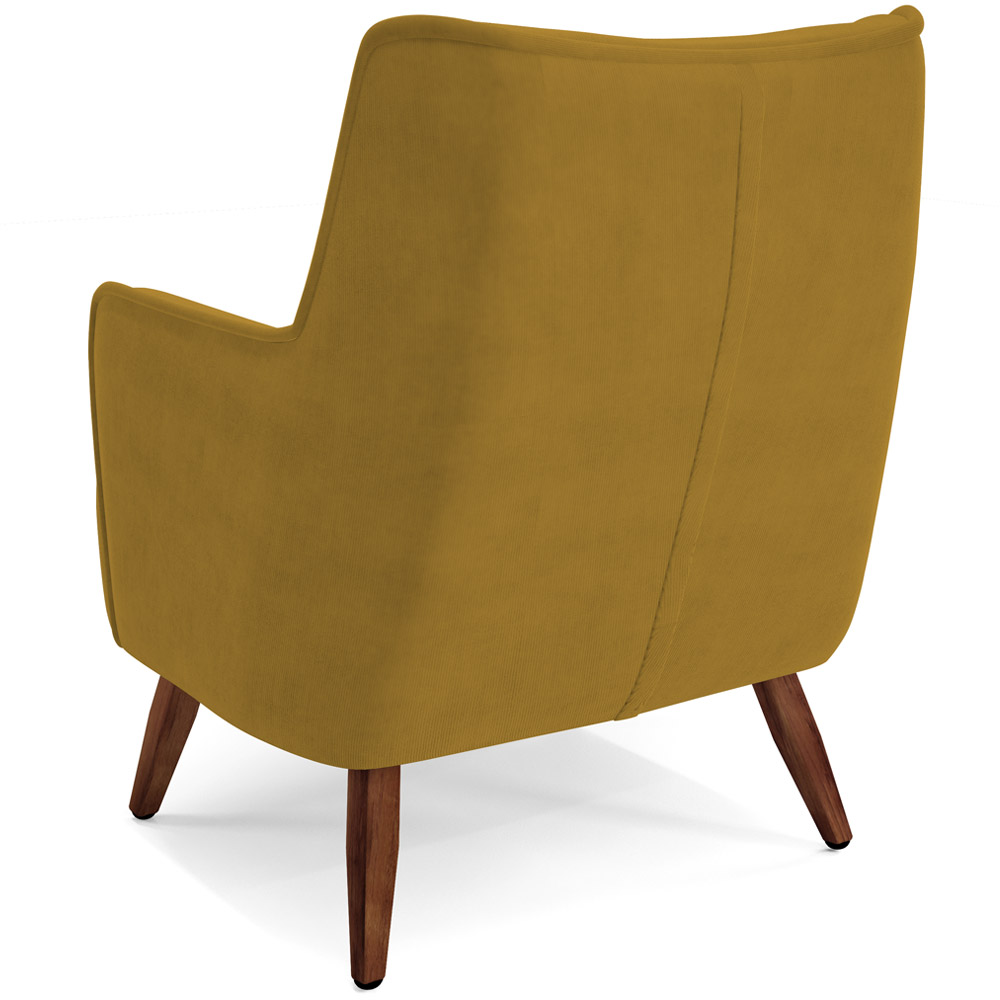 Poltrona Decorativa Fixa Pés de Madeira Isabella D02 Veludo Mostarda C-260 - Lyam Decor