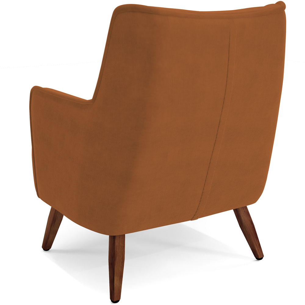 Poltrona Decorativa Fixa Pés de Madeira Isabella D02 Veludo Telha C-262 - Lyam Decor