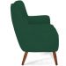 Poltrona Decorativa Fixa Pés de Madeira Isabella D02 Veludo Verde C-303 - Lyam Decor