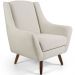Poltrona Decorativa Fixa Pés de Madeira Juliet D02 Algodão Bege C-370 - Lyam Decor